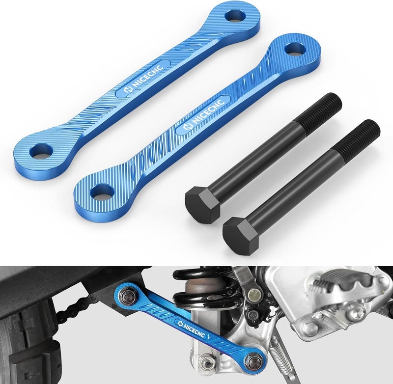 NICECNC Motorcycle 1.5IN/38MM Suspension Lowering Link Lowering Linkage Compatible with Yamaha Tenere 700 /XTZ700 2019-2024, Tenere 700 Rally Edition 2020-2024, Lowering Drop Links, Blue - Image 1